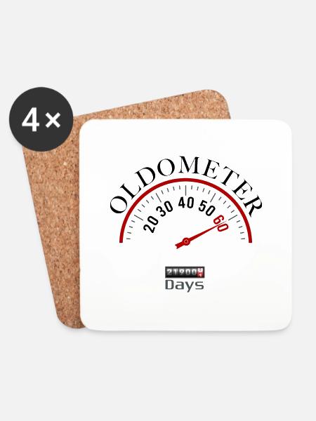 Oldometer 60.Geburtstag - Untersetzer (4er-Set) - Weiß