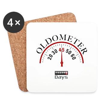 OLDOMETER 45e anniversaire - Dessous de verre (lot de 4) - blanc - Devant