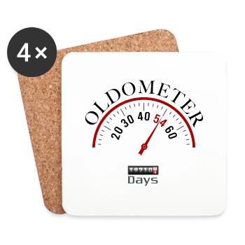 Oldometer 54e anniversaire - Dessous de verre (lot de 4) - blanc - Devant