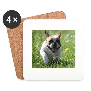 Allez Bully Go Français Bulldog - Dessous de verre (lot de 4) - blanc - Devant