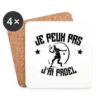 Je Peux Pas J'ai Padel - Dessous de verre (lot de 4) - blanc - Devant