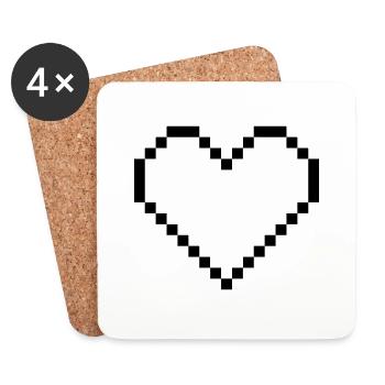Heart - Coasters (set of 4) - white - Front