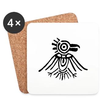 Aztekenvogel - Untersetzer (4er-Set) - Weiß - Vorne