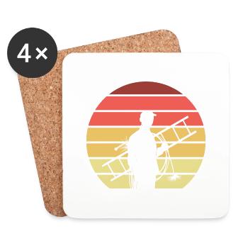 Chimney Sweep Retro - Coasters (set of 4) - white - Front