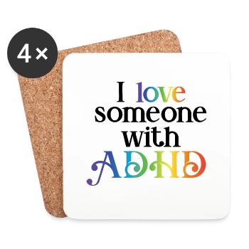 ADHD - Coasters (set of 4) - white - Front