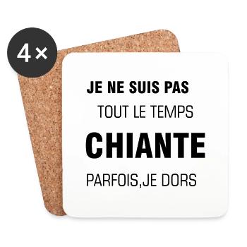 Blague drole - Dessous de verre (lot de 4) - blanc - Devant