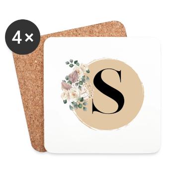 letter S - Coasters (set of 4) - white - Front