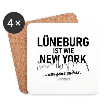 Lüneburg ist wie New York - Untersetzer (4er-Set) - Weiß - Vorne