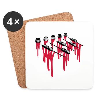 Blood Drops Mixer - Coasters (set of 4) - white - Front