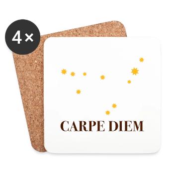 Carpe Diem nutze den Tag Sternbild Steinbock Deneb - Untersetzer (4er-Set) - Weiß - Vorne