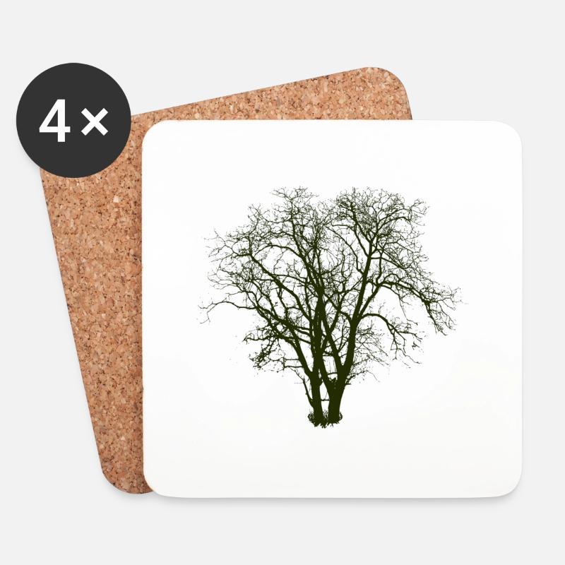 Baum - Untersetzer (4er-Set) - Weiß