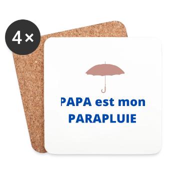 Mon PAPA est Mon PARAPLUIE - Dessous de verre (lot de 4) - blanc - Devant