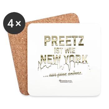 Preetz ist wie New York - Untersetzer (4er-Set) - Weiß - Vorne