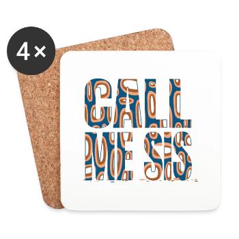 drôle d’équipe famille adoptant adoptive génial bday - Dessous de verre (lot de 4) - blanc - Devant