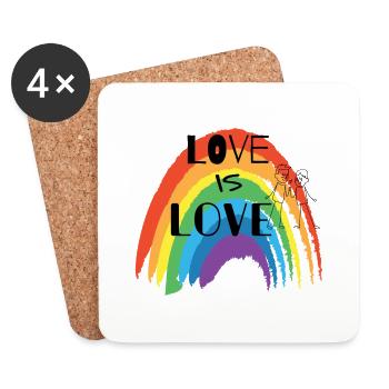 LOVE IS LOVE - Coasters (set of 4) - white - Front