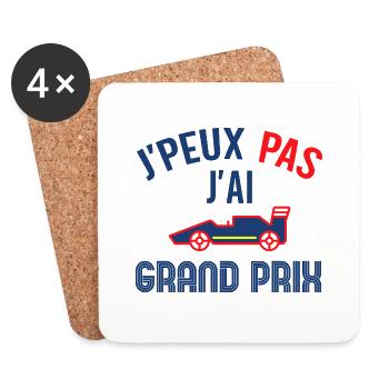 Je peux pas j'ai grand prix cadeau homme course - Dessous de verre (lot de 4) - blanc - Devant
