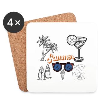 Summer - Untersetzer (4er-Set) - Weiß - Vorne