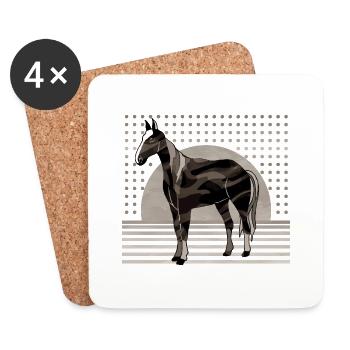 Cheval - Dessous de verre (lot de 4) - blanc - Devant