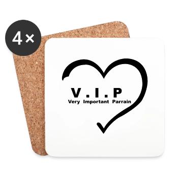 Sehr wichtiges VIP-Sponsorenherz 01 - Untersetzer (4er-Set) - Weiß - Vorne