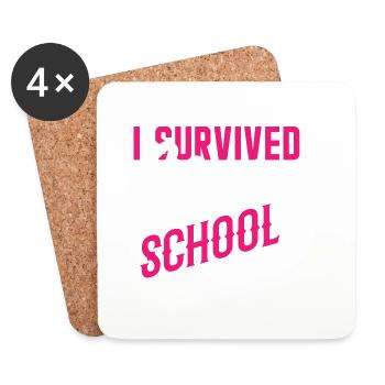 I survived nursing school - Coasters (set of 4) - white - Front