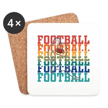 Football - Coasters (set of 4) - white - Front
