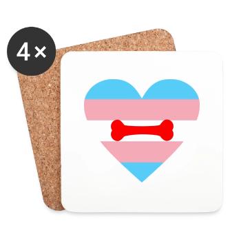 Transgender Trans Puppy Play LGBTQ Pride - Untersetzer (4er-Set) - Weiß - Vorne