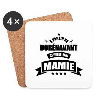 a partir de dorenavant appelez moi mamie - Dessous de verre (lot de 4) - blanc - Devant