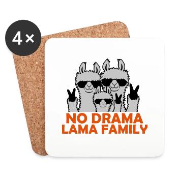 Pas de drame Famille de lamas - Dessous de verre (lot de 4) - blanc - Devant