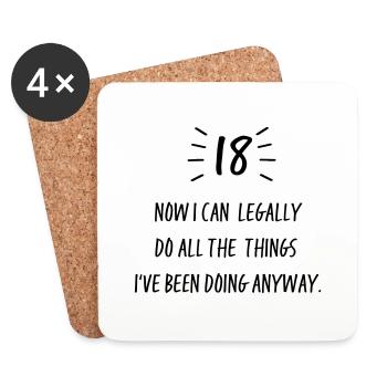 18 - Coasters (set of 4) - white - Front