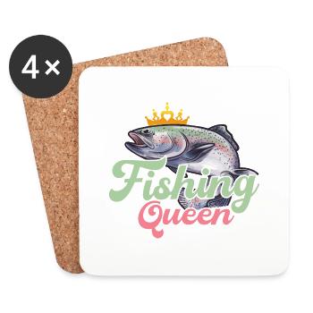 Fishing Queen Fisherman Angler - Untersetzer (4er-Set) - Weiß - Vorne