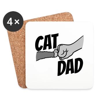 Cat Dad Logo Design - Untersetzer (4er-Set) - Weiß - Vorne