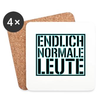 Endlich Normale Leute | Farben änderbar - Untersetzer (4er-Set) - Weiß - Vorne