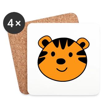 Cute tiger - Coasters (set of 4) - white - Front