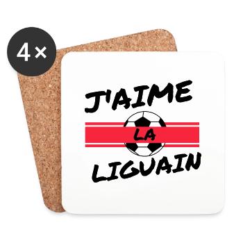 J'aime la ligauin - Dessous de verre (lot de 4) - blanc - Devant