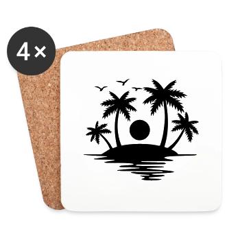 Insel Paradise - Untersetzer (4er-Set) - Weiß - Vorne