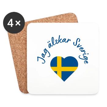 Jag älskar Sverige - Untersetzer (4er-Set) - Weiß - Vorne
