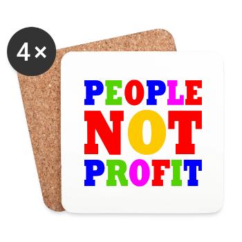 People not profit - Dessous de verre (lot de 4) - blanc - Devant