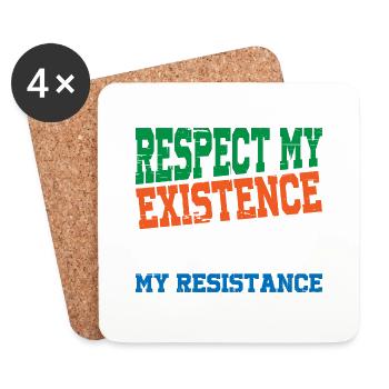 Respect My Existence Or Expect My Resistance 14 - Untersetzer (4er-Set) - Weiß - Vorne