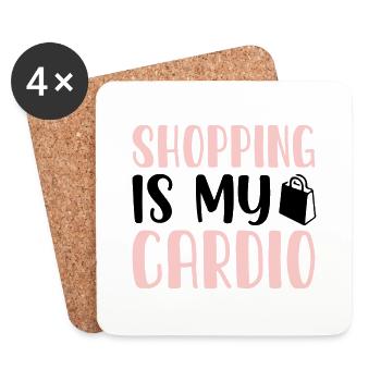 Shopping is my Cardio - Coasters (set of 4) - white - Front