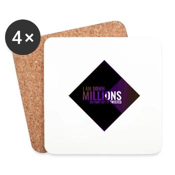 I Am Down Millions - Tile Shapes Black Yellow Purp - Coasters (set of 4) - white - Front