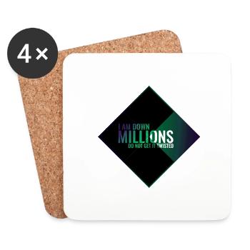 I Am Down Millions - Tile Shapes BlackPurple Green - Coasters (set of 4) - white - Front