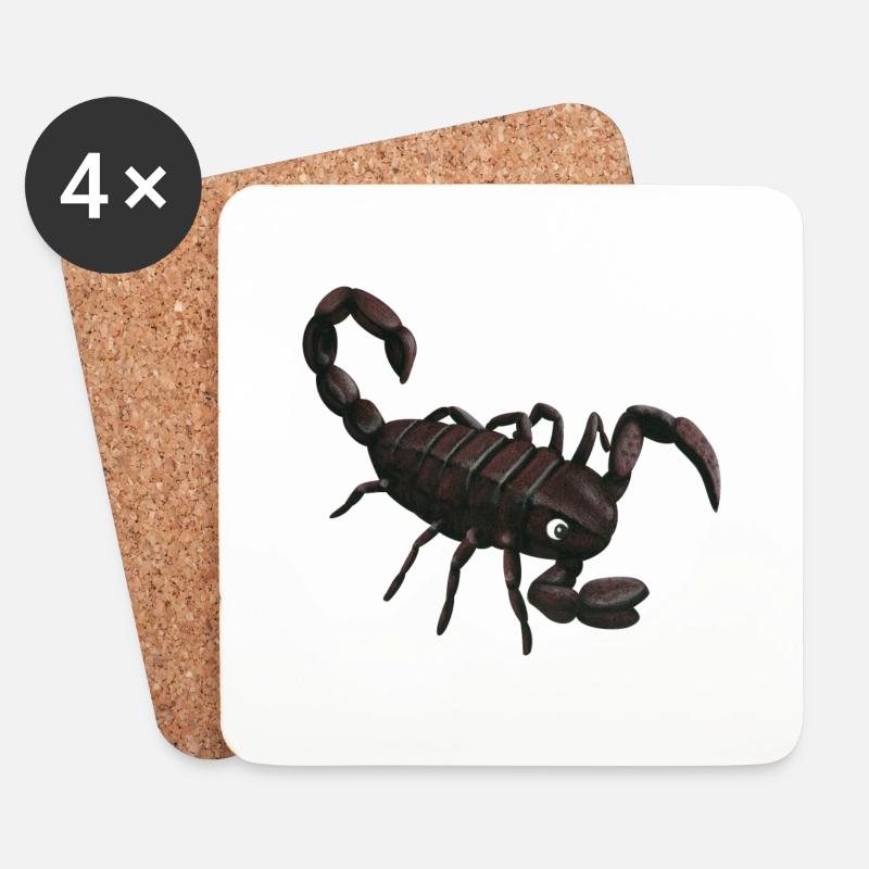 kleiner Skorpion - Untersetzer (4er-Set) - Weiß