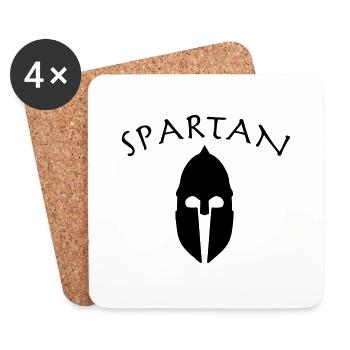Spartanisch - Untersetzer (4er-Set) - Weiß - Vorne
