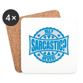 me sarcastic never quote - Coasters (set of 4) - white - Front