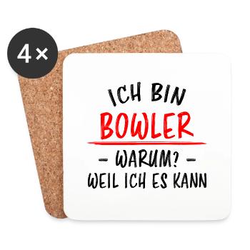 Bowling Lustiger Spruch Bowler Sprüche Geschenk - Untersetzer (4er-Set) - Weiß - Vorne