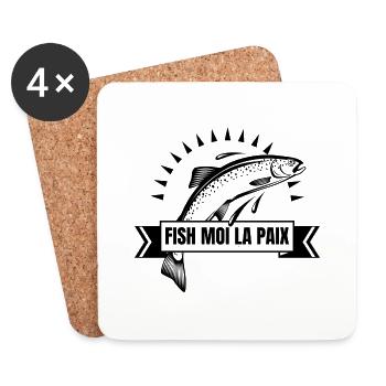 fish moi la paix - Dessous de verre (lot de 4) - blanc - Devant