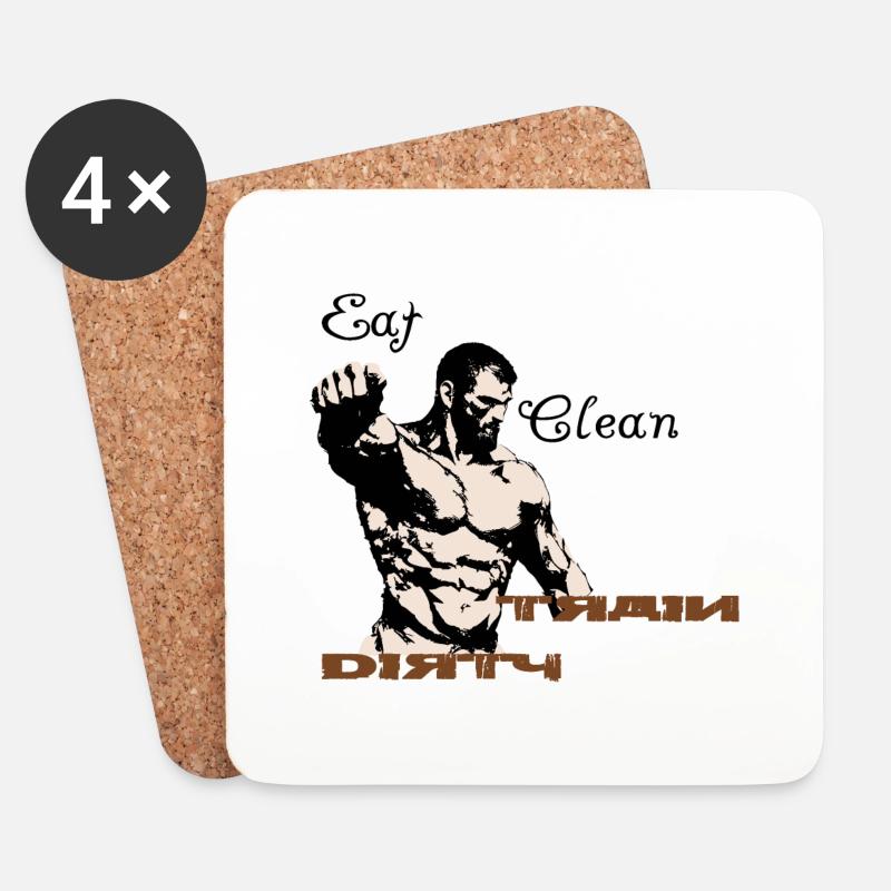 Sparta, eat clean, train dirty - Untersetzer (4er-Set) - Weiß