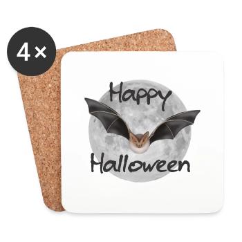Chauve-souris - Dessous de verre (lot de 4) - blanc - Devant