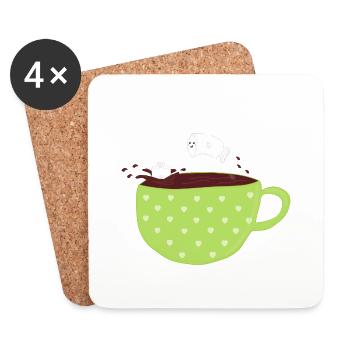 Kakao Marshmallow transparent - Untersetzer (4er-Set) - Weiß - Vorne