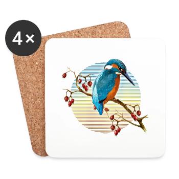 Colorful bird - Coasters (set of 4) - white - Front